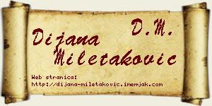 Dijana Miletaković vizit kartica